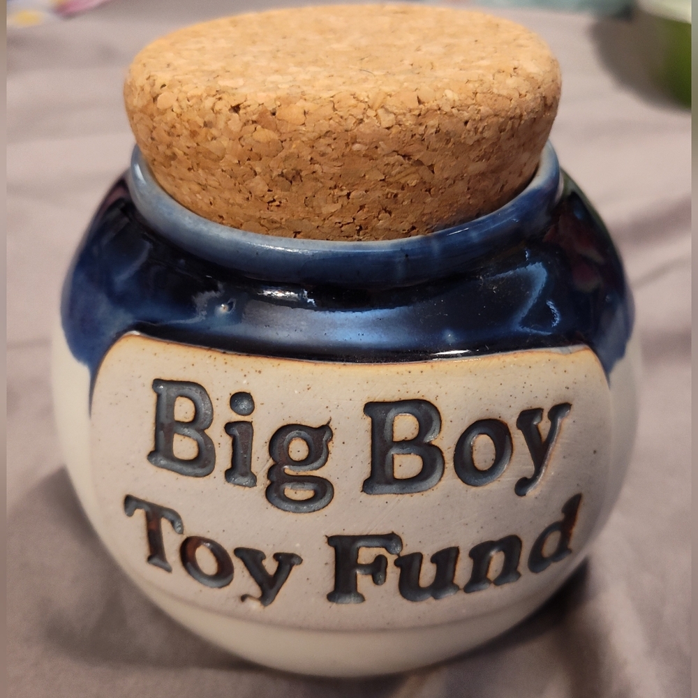 NEW! Tumbleweed Pottery "Big Boy Toy Fund" Jar